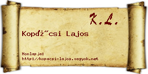Kopácsi Lajos névjegykártya