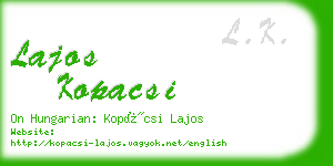 lajos kopacsi business card